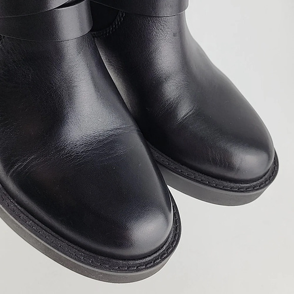 NWT DKNY Women's Taeta Black Leather Zip Moto Chunky Short Boots Size 8.5M - Picture 7 of 16